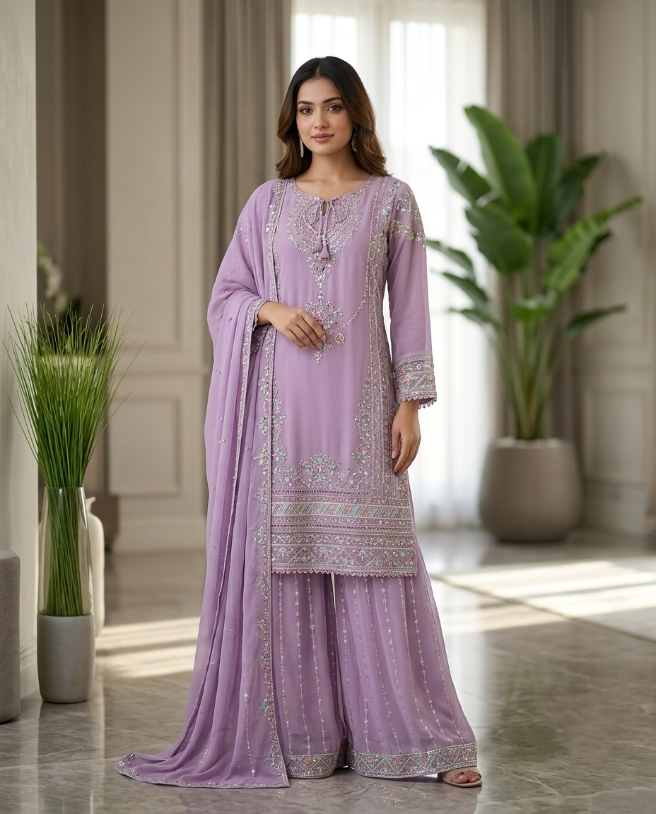 Set Of M L XL (Sharara Style) Mauve