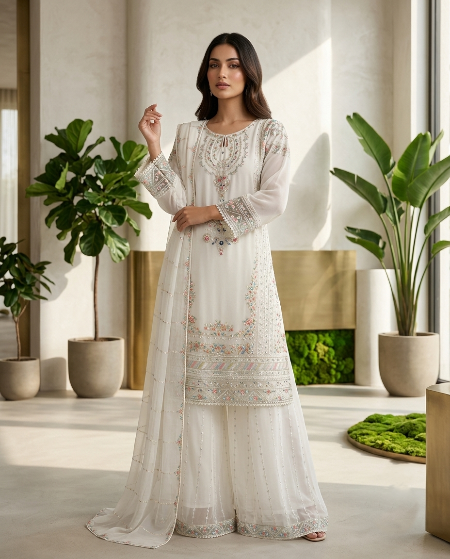 Set Of M L XL (Sharara Style) Ivory