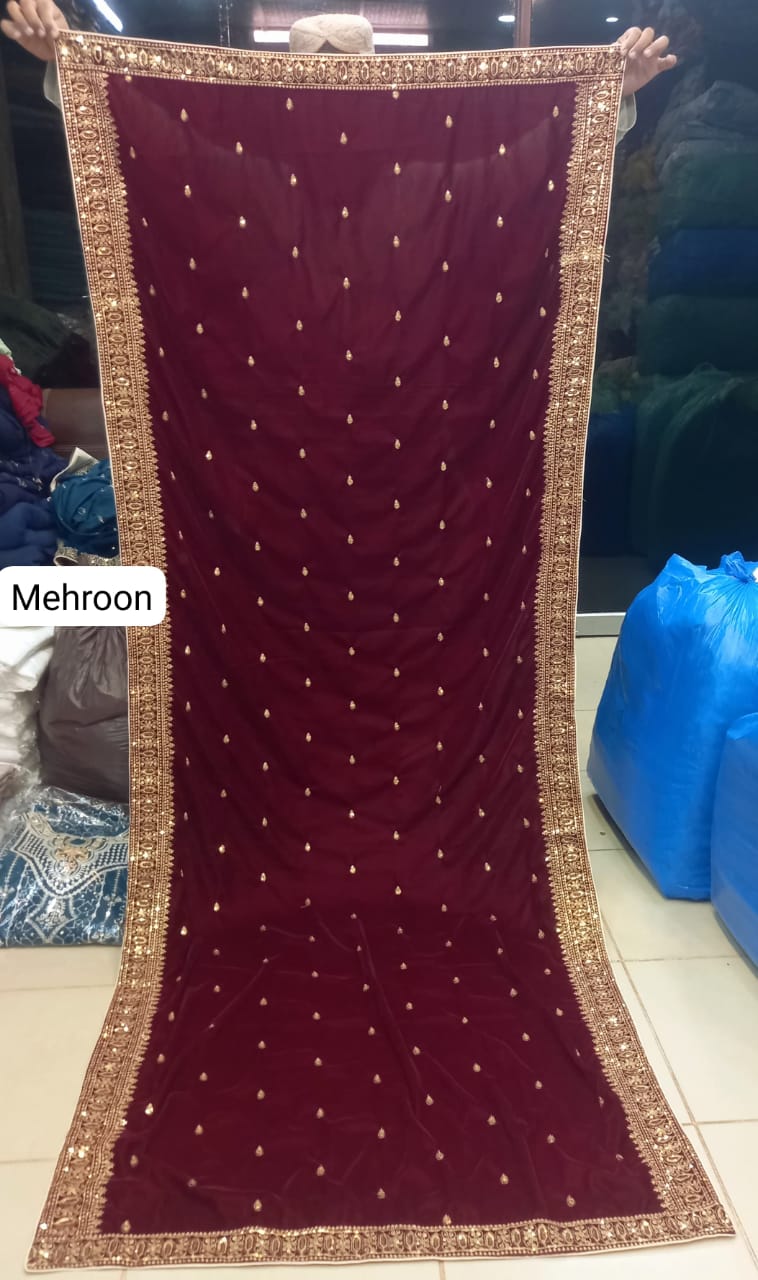 SH-003 Velvet Shawls In Different Colors