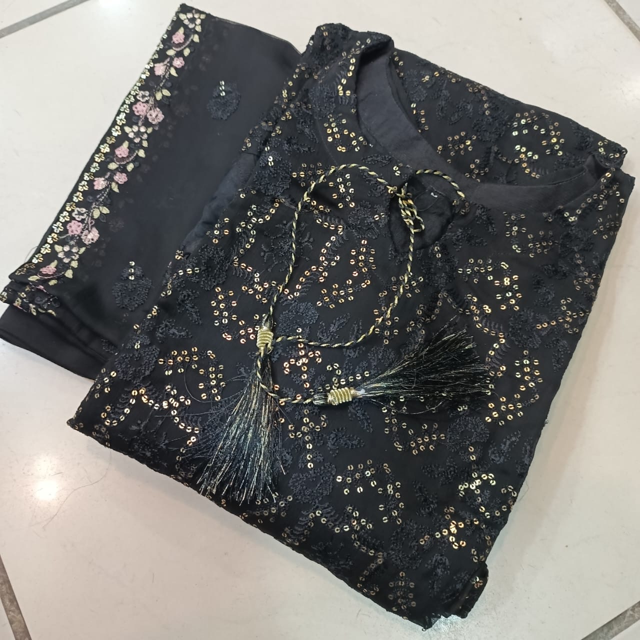 Chiffon Suit With Plazo Collection 01