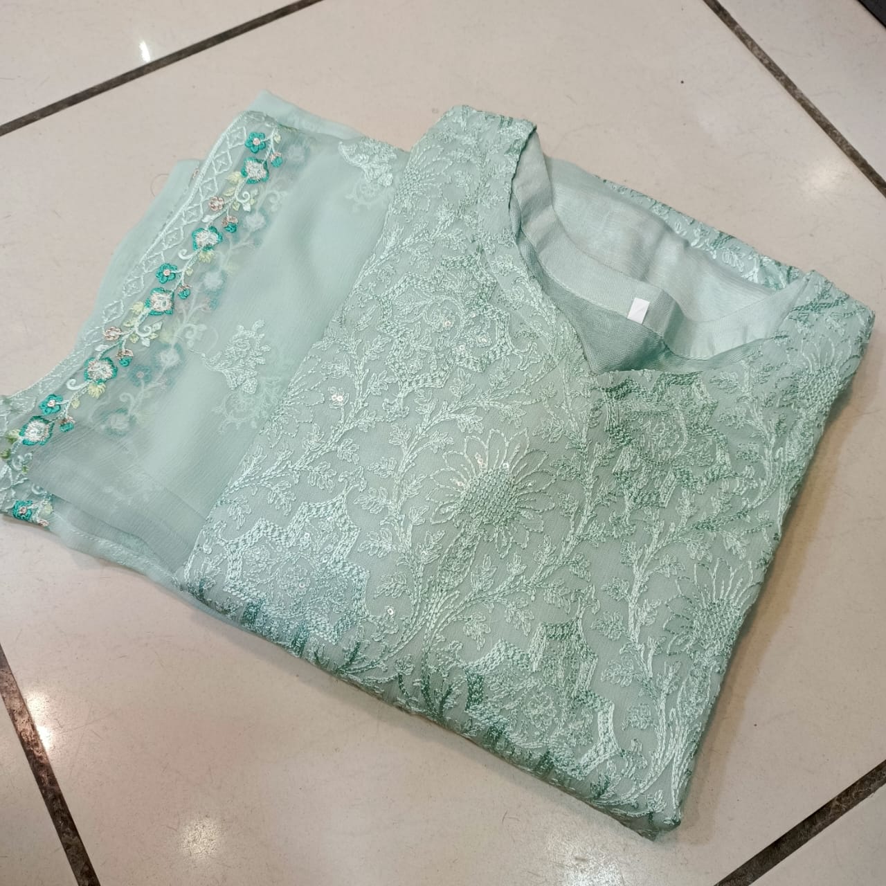 Chiffon Suit With Plazo Collection 03