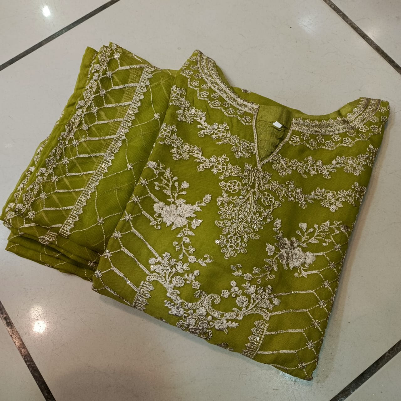 Chiffon Suit With Plazo Collection 05