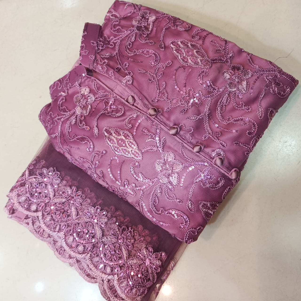 Embroidered Net Frock 04