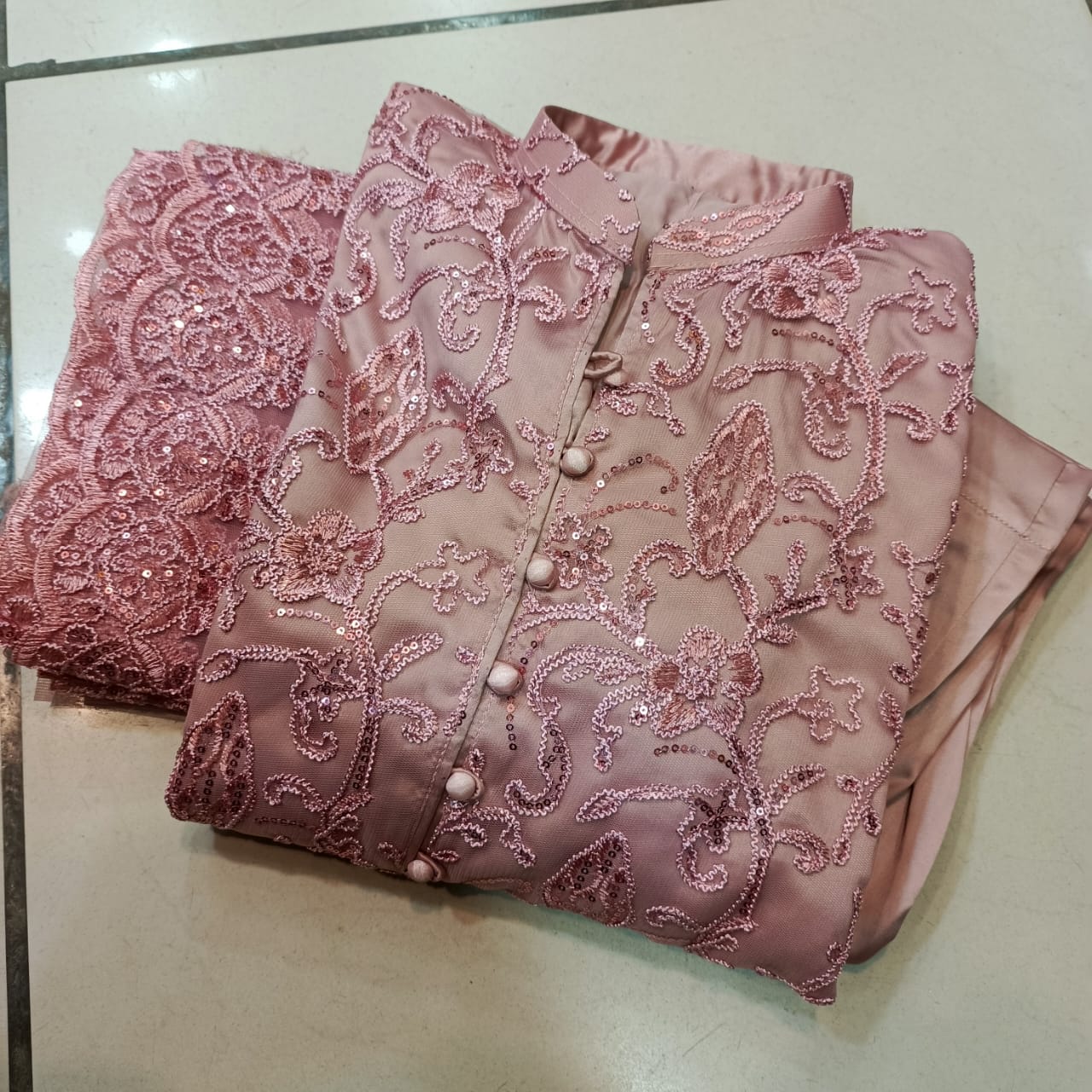 Embroidered Net Frock 02