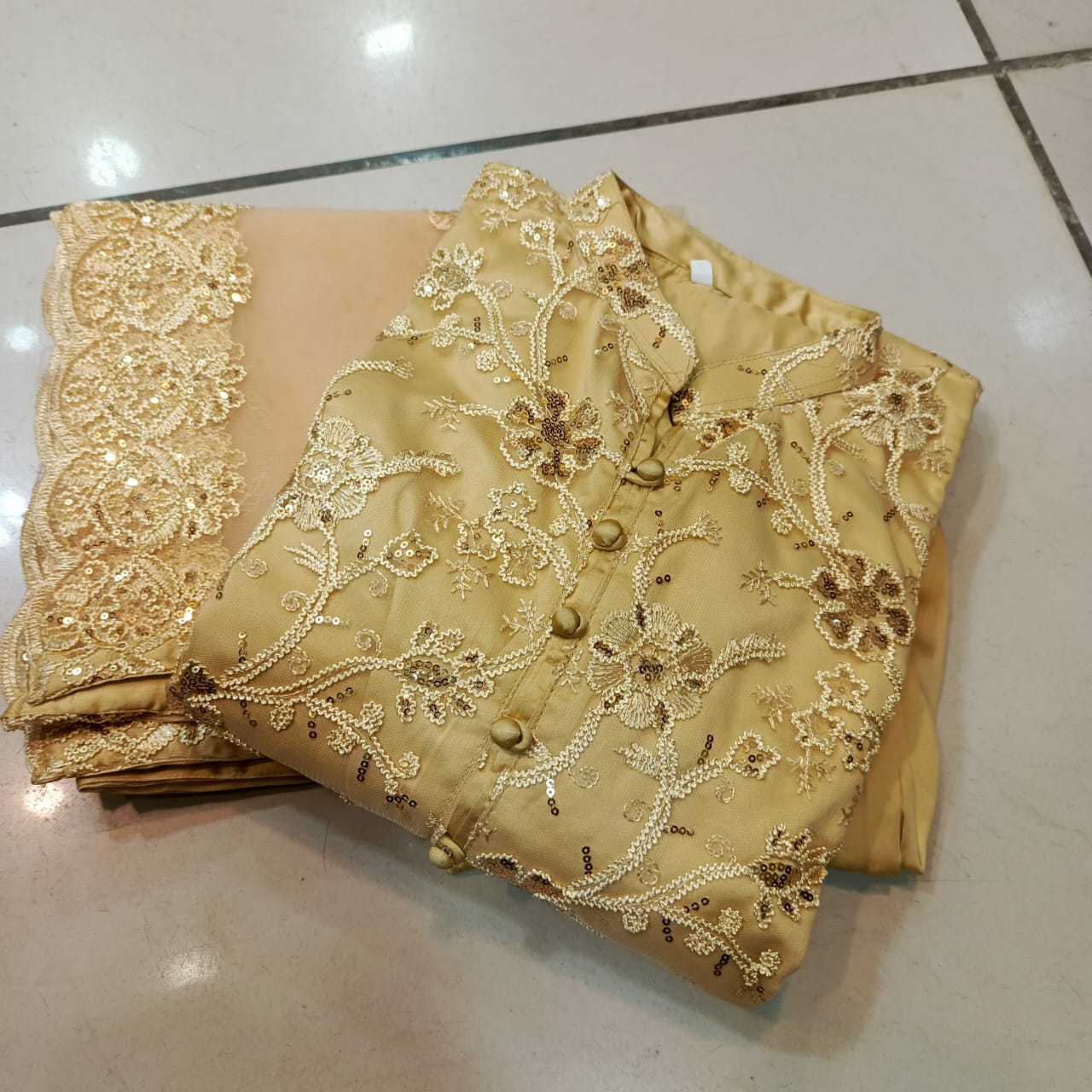 Embroidered Net Frock 01