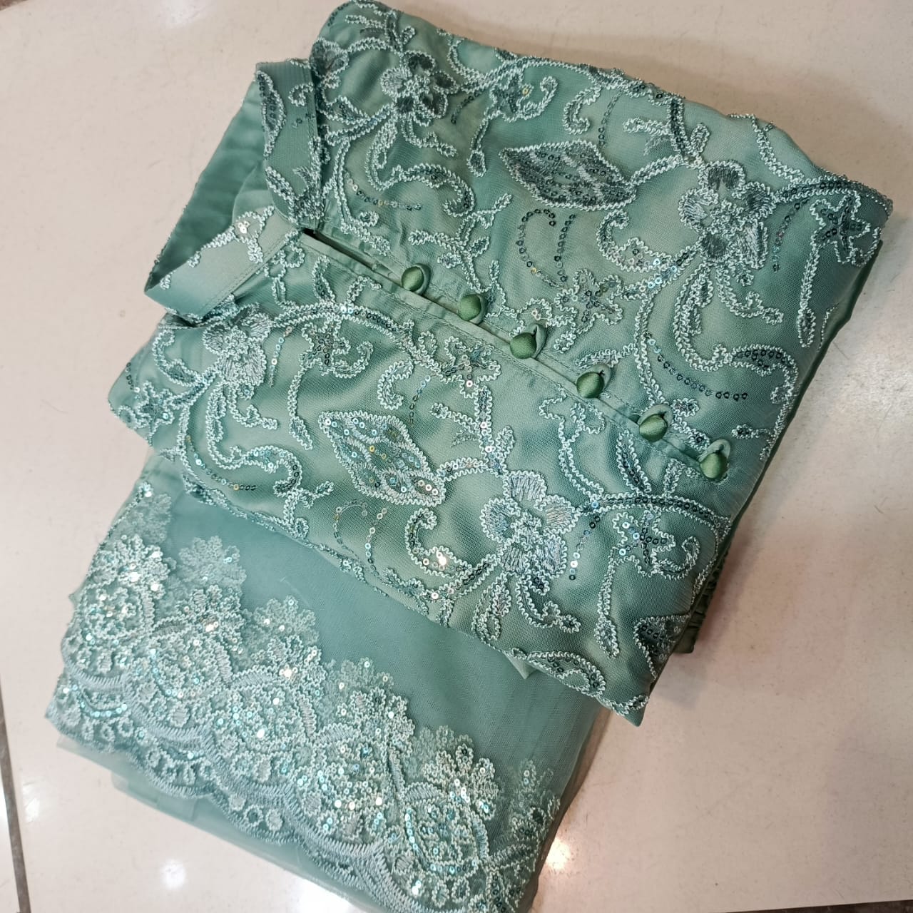 Embroidered Net Frock 03