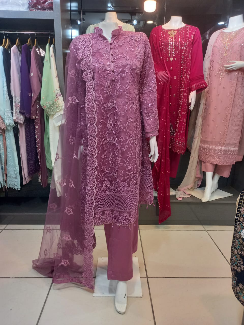 Embroidered Net Frock 04