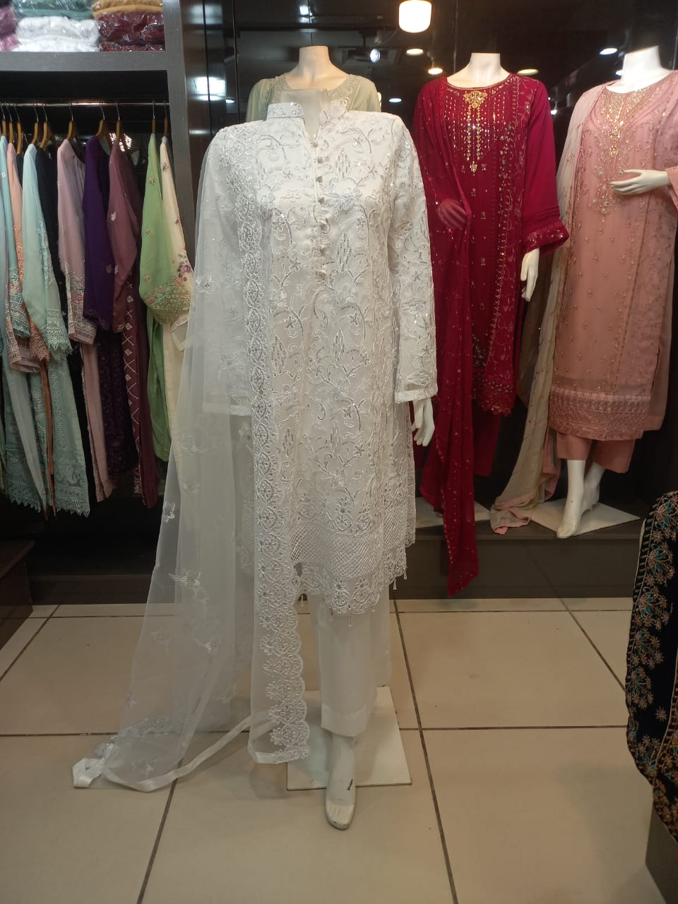 Embroidered Net Frock 08