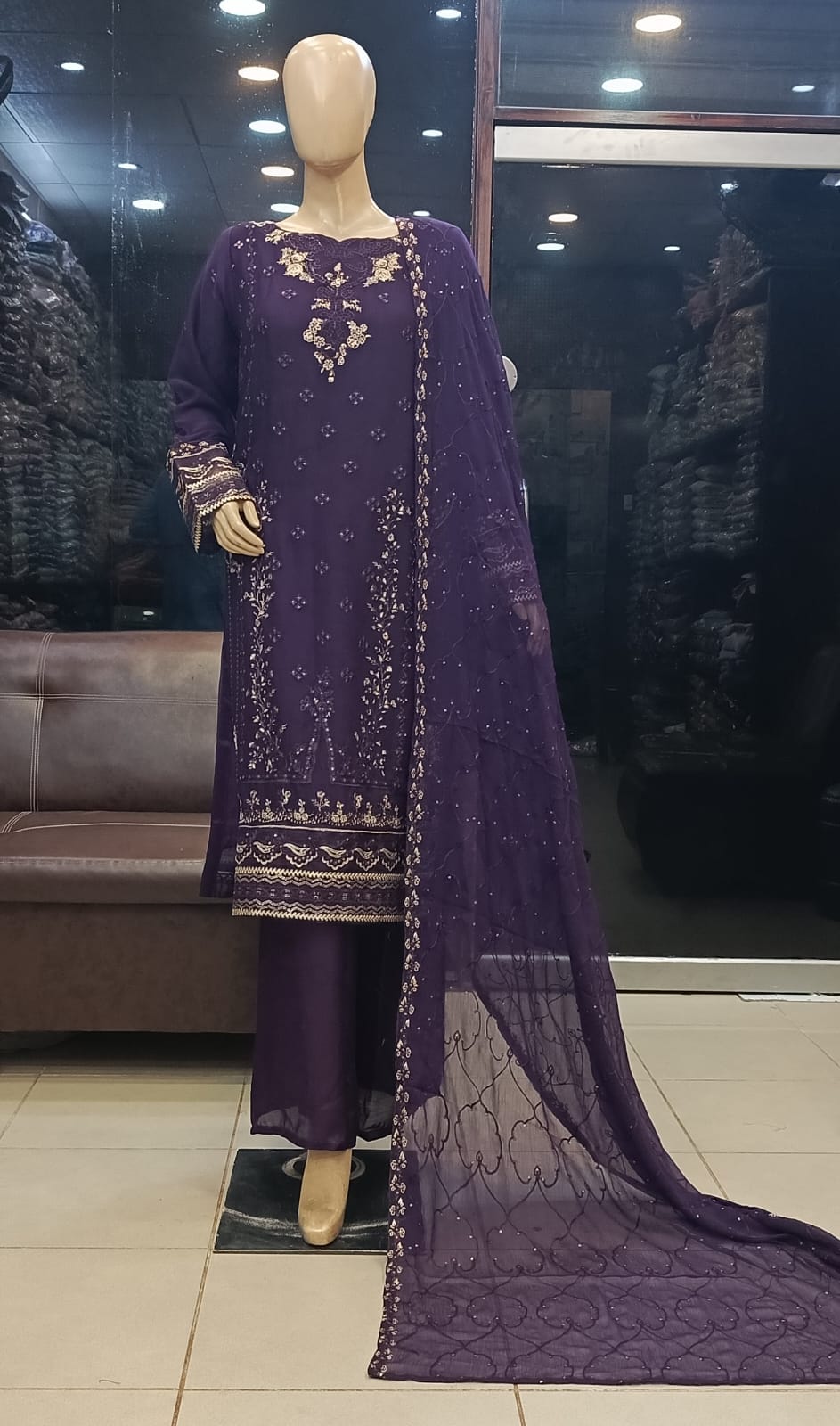 3 Piece Chiffon Stitched 03
