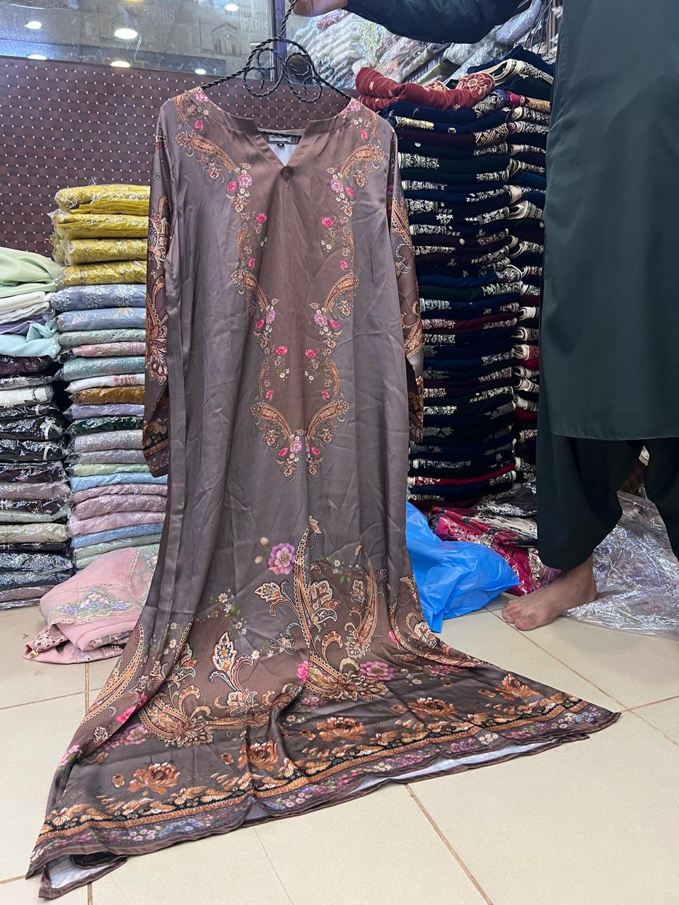 Kaftan-Printed Short Silk 002