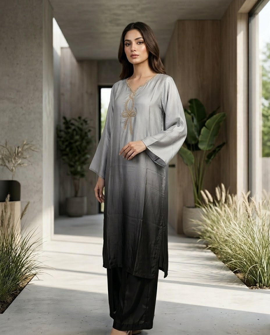 Double Shade Silk Kaftan 001