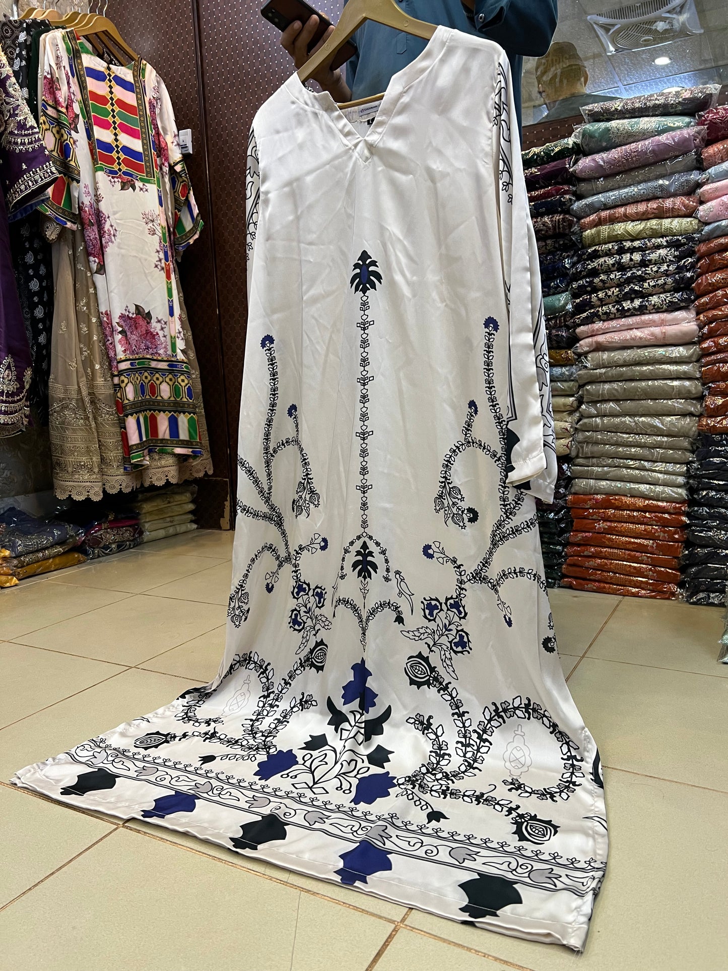Kaftan-Printed Short Silk 022