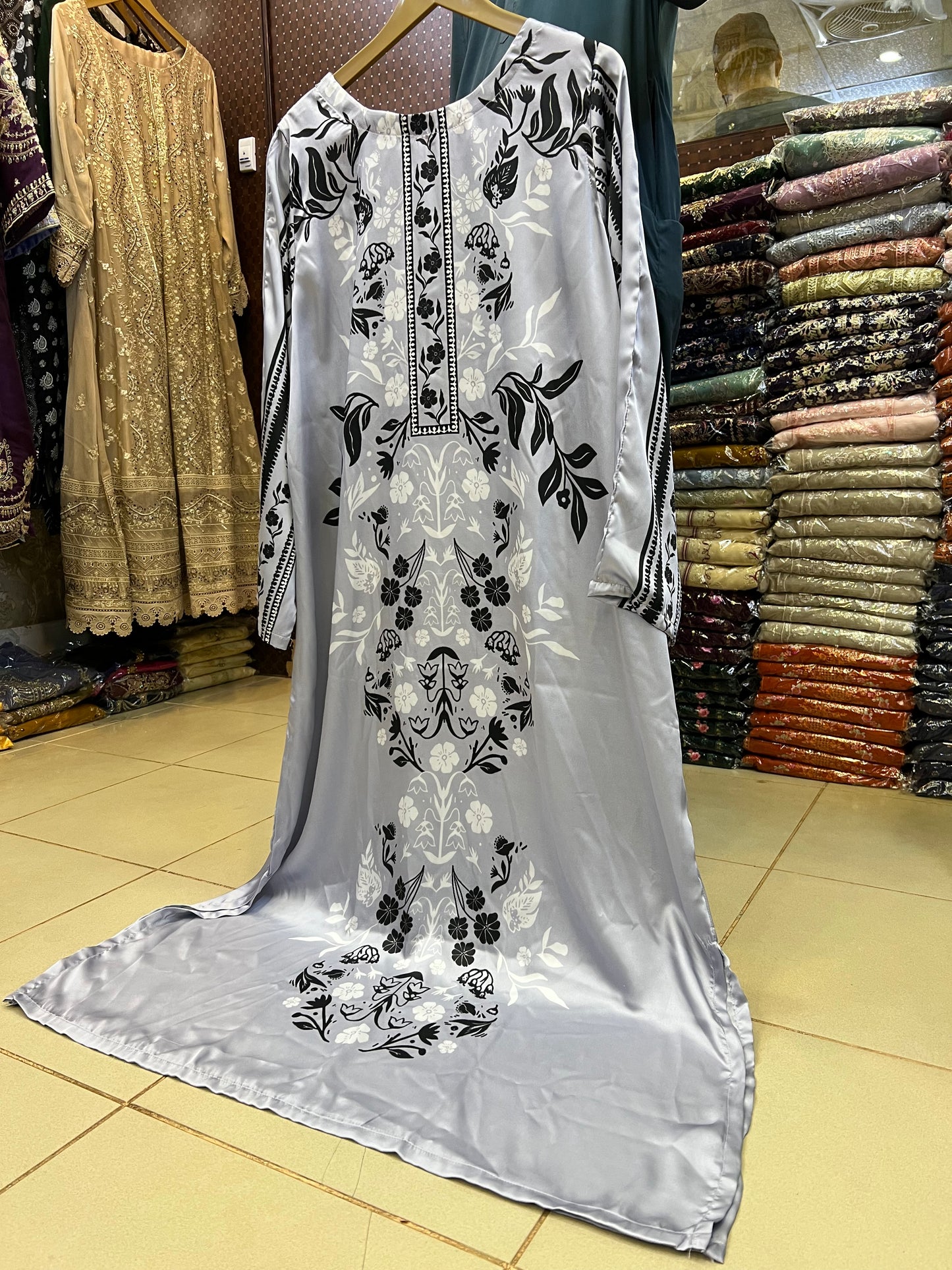 Kaftan-Printed Short Silk 027