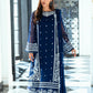 Elegant Navy Blue Embroidered Chiffon 3-Piece Formal Suit