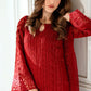 Luxury Deep Red Embroidered Chiffon Formal 3-Piece Suit