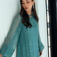 Embroidered Teal Chiffon 3-Piece Suit – Luxury Pret