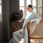 Stitched 3 piece Chiffon Suit Sky Blue 001