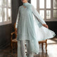 Stitched 3 piece Chiffon Suit Sky Blue 001
