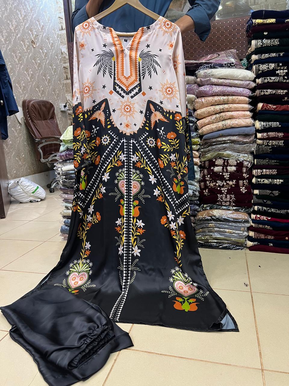 Kaftan-Printed Short Silk 013