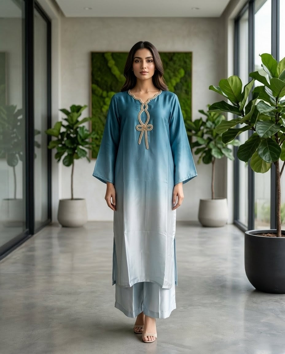 Double Shade Silk Kaftan 005