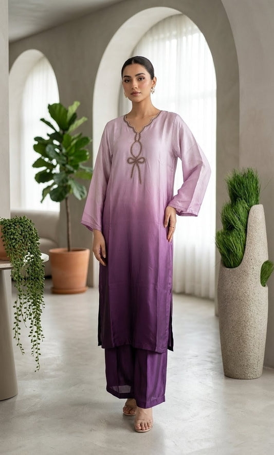 Double Shade Silk Kaftan 004