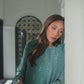 Embroidered Teal Chiffon 3-Piece Suit – Luxury Pret