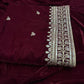 Velvet Shawl Reddish Maroon
