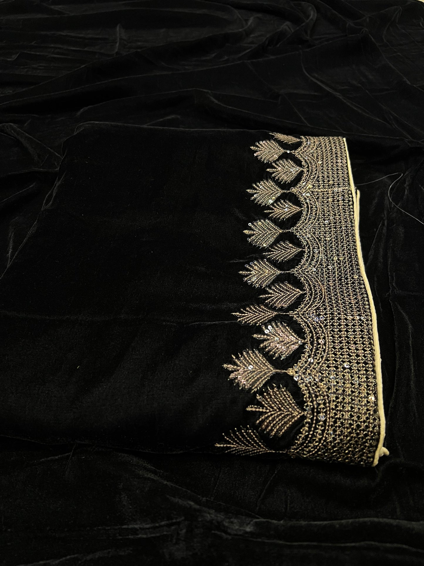 Velvet Shawl Black