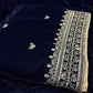Velvet Shawl Zinc Blue