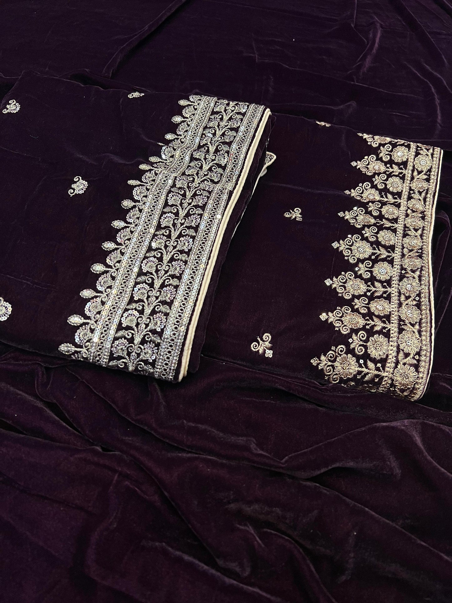 Velvet Shawl Plum