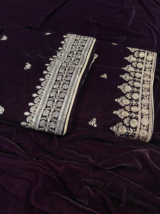 Velvet Shawl Plum