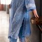 Stitched 3 piece Chiffon Suit Blue 001
