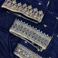 Velvet Shawl Navy Blue