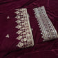 Velvet Shawl Reddish Maroon