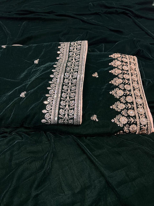 Velvet Shawl Green
