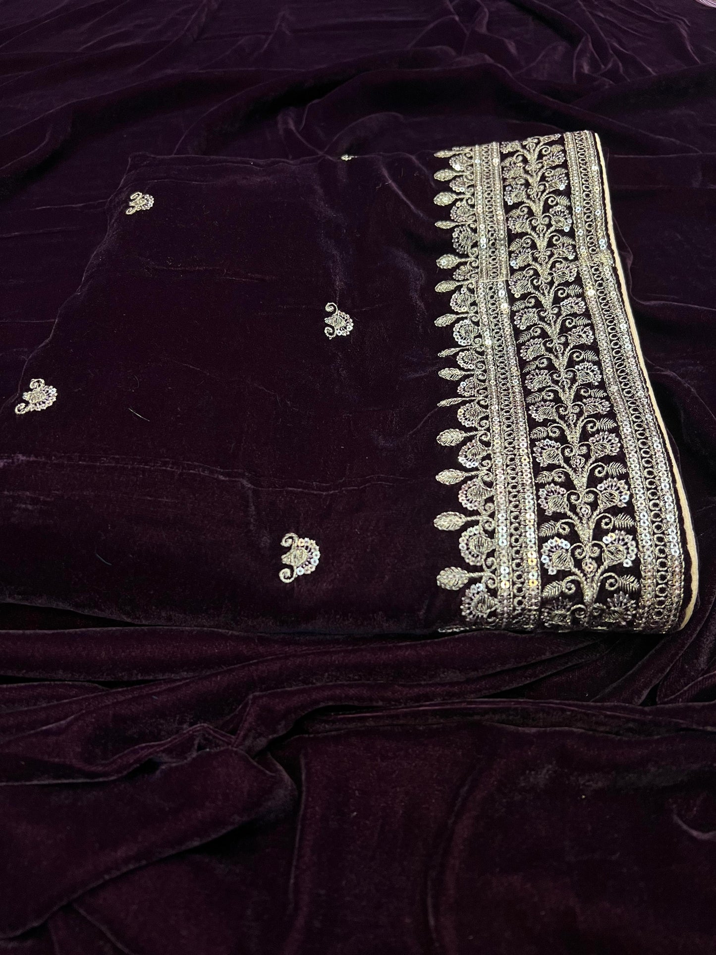 Velvet Shawl Plum