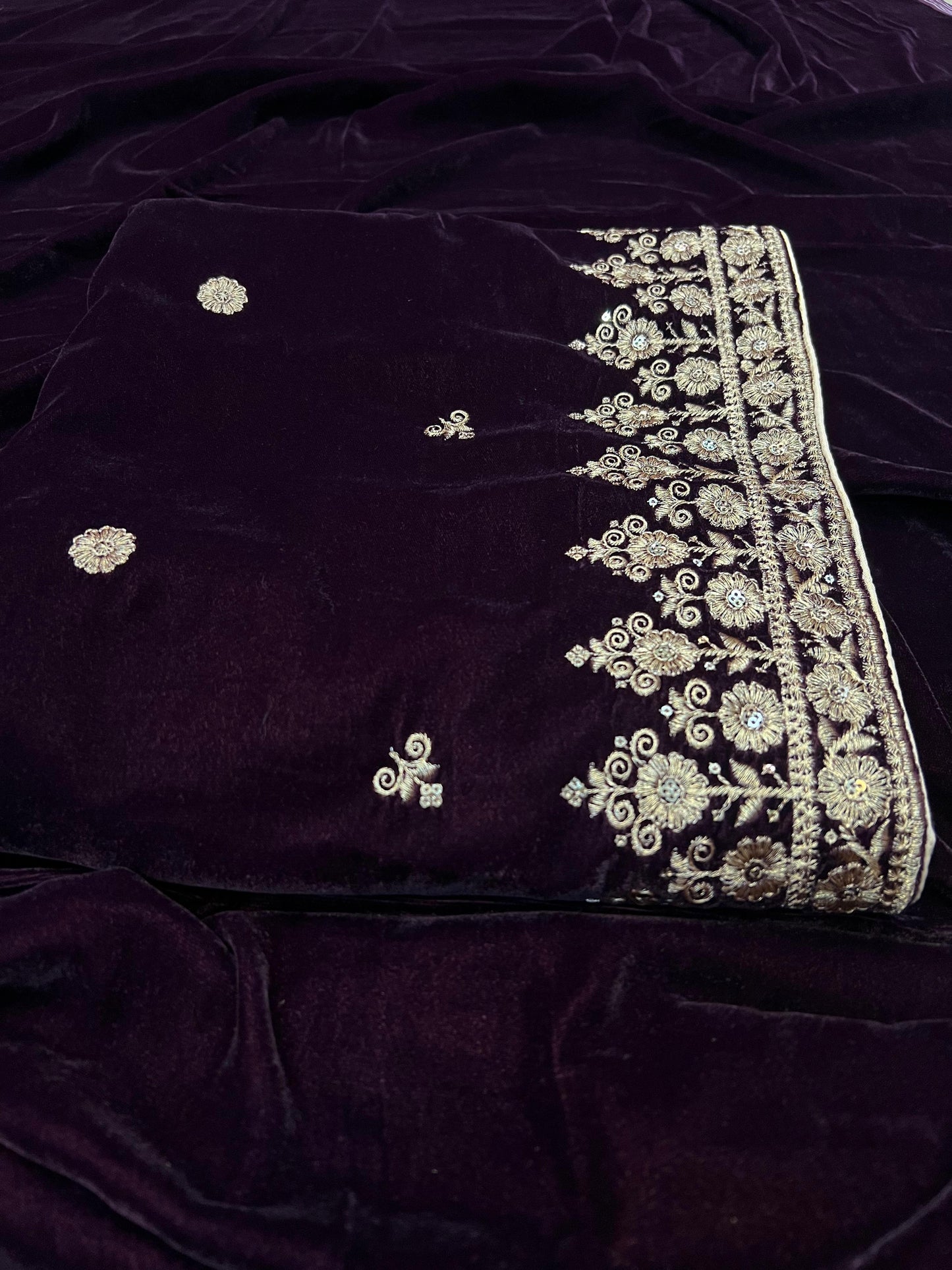 Velvet Shawl Plum