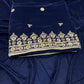 Velvet Shawl Navy Blue